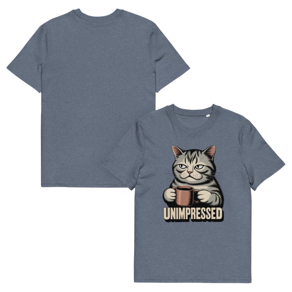 unisex-organic-cotton-creator-2.0-t-shirt-dark-heather-blue-front-and-back-6ab675c7a1960.jpg Unimpressed- Unisex Organic Cotton T-Shirt