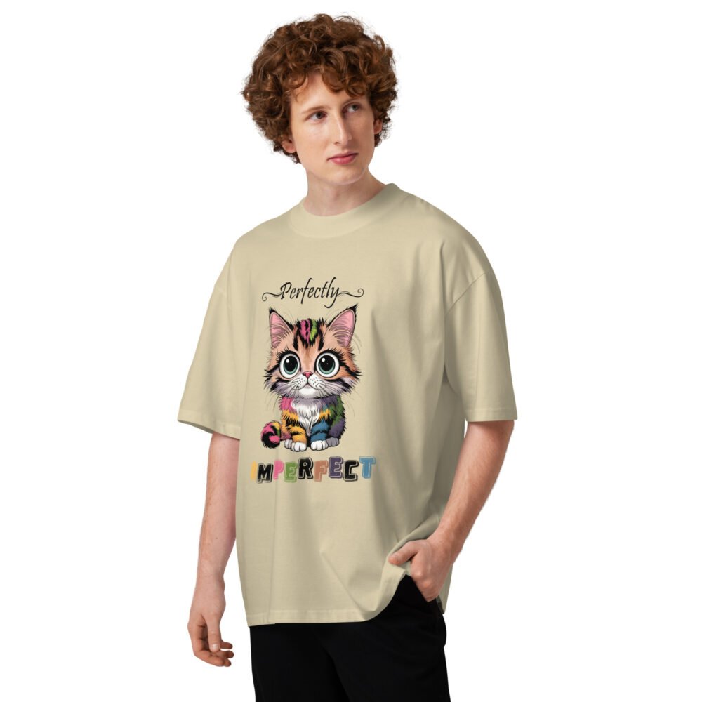 Perfectly Imperfect- Unisex organic oversized high neck t-shirt