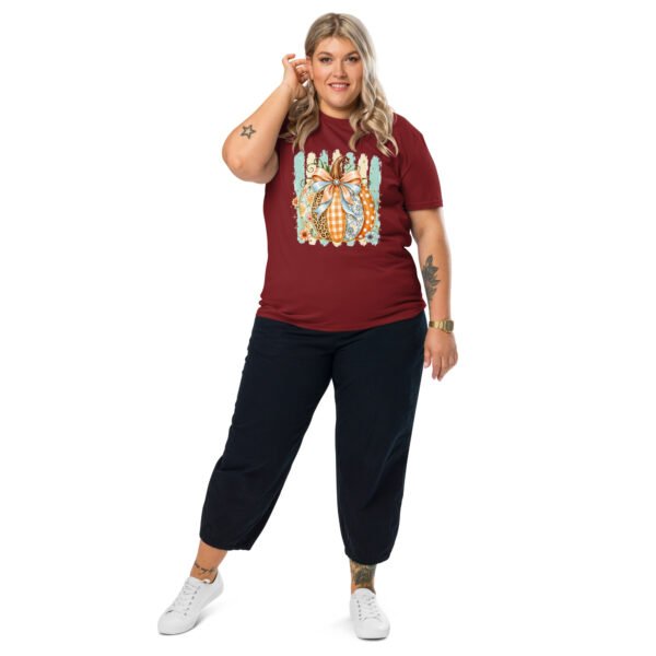 Coquette Pumpkin Shirt, Striped Glitter Pumpkin T-Shirt, Floral Leopard Plaid Polka Dot-Unisex Organic Cotton Creator 2.0 T-Shirt
