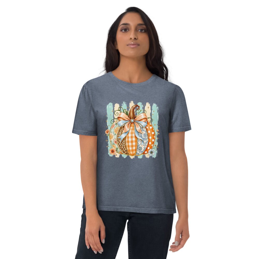 Coquette Pumpkin Shirt, Striped Glitter Pumpkin T-Shirt, Floral Leopard Plaid Polka Dot-Unisex Organic Cotton Creator 2.0 T-Shirt
