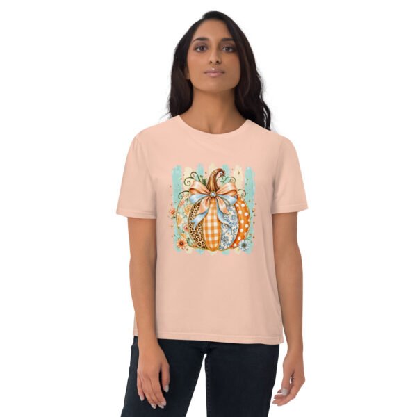 Coquette Pumpkin Shirt, Striped Glitter Pumpkin T-Shirt, Floral Leopard Plaid Polka Dot-Unisex Organic Cotton Creator 2.0 T-Shirt