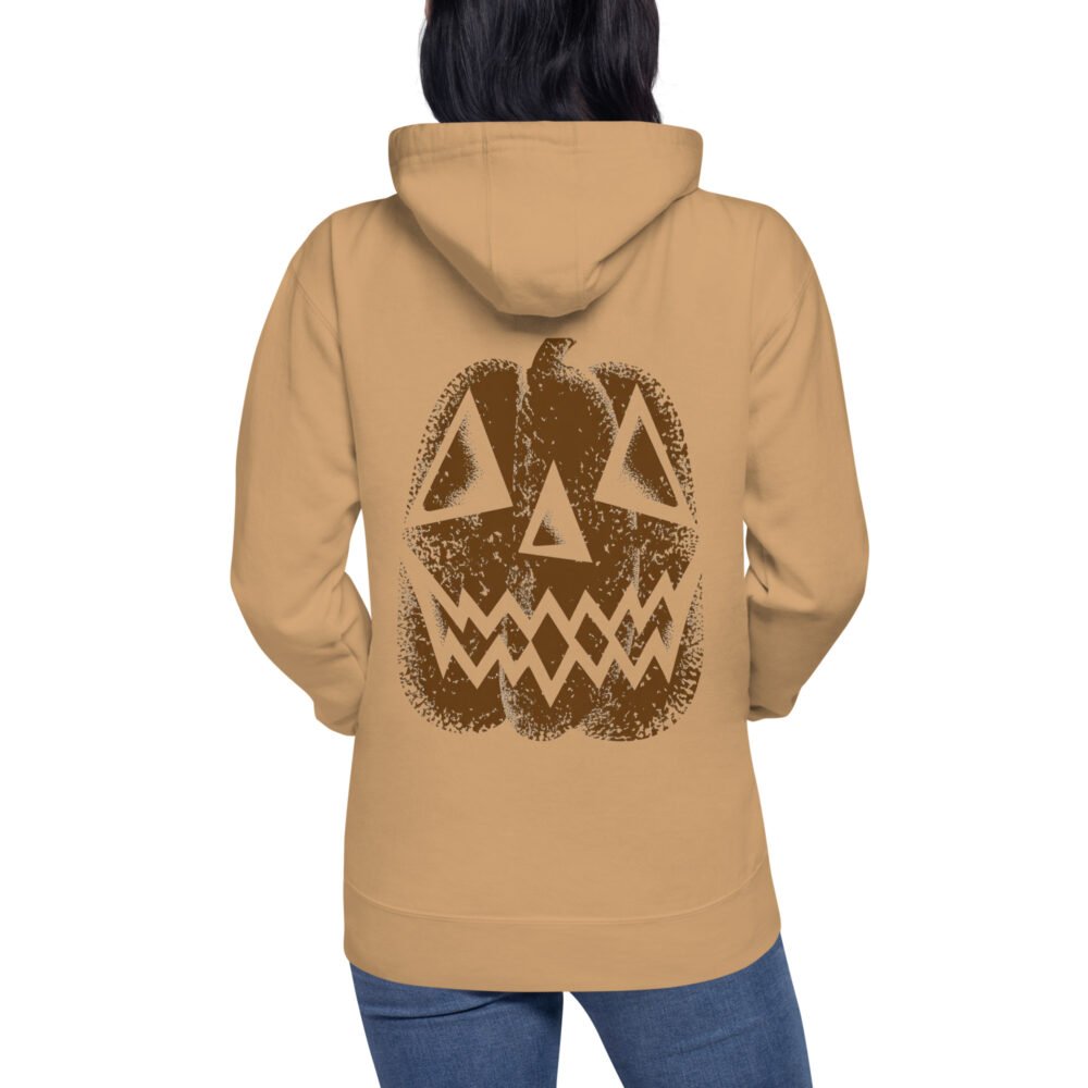 unisex-premium-pullover-hoodie-khaki-back-6ac7846726059.jpg Vintage Distressed Jack-o'-Lantern Face- Unisex Hoodie