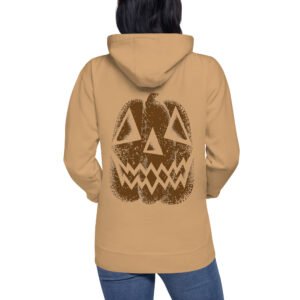 unisex-premium-pullover-hoodie-khaki-back-6ac7846726059.jpg Vintage Distressed Jack-o'-Lantern Face- Unisex Hoodie