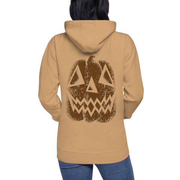 unisex-premium-pullover-hoodie-khaki-back-6ac7846726059.jpg Vintage Distressed Jack-o'-Lantern Face- Unisex Hoodie