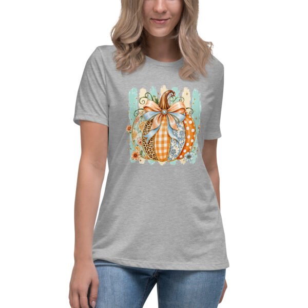 Coquette Pumpkin Shirt, Striped Glitter Pumpkin T-Shirt, Floral Leopard Plaid Polka Dot- Women's Relaxed T-Shirt